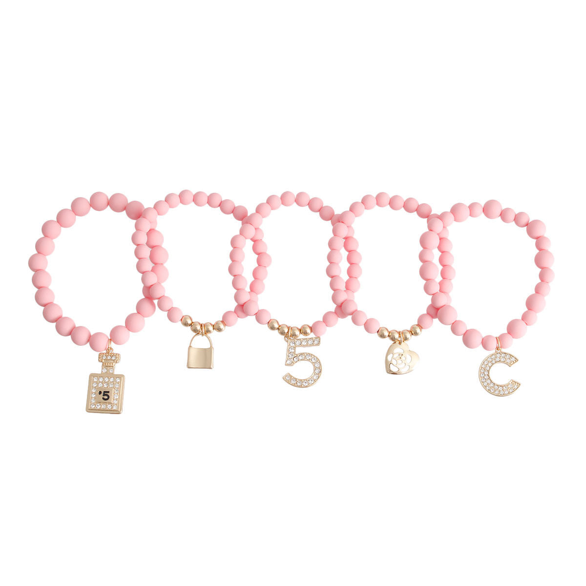 Matte Pink Boutique Charm Bracelets