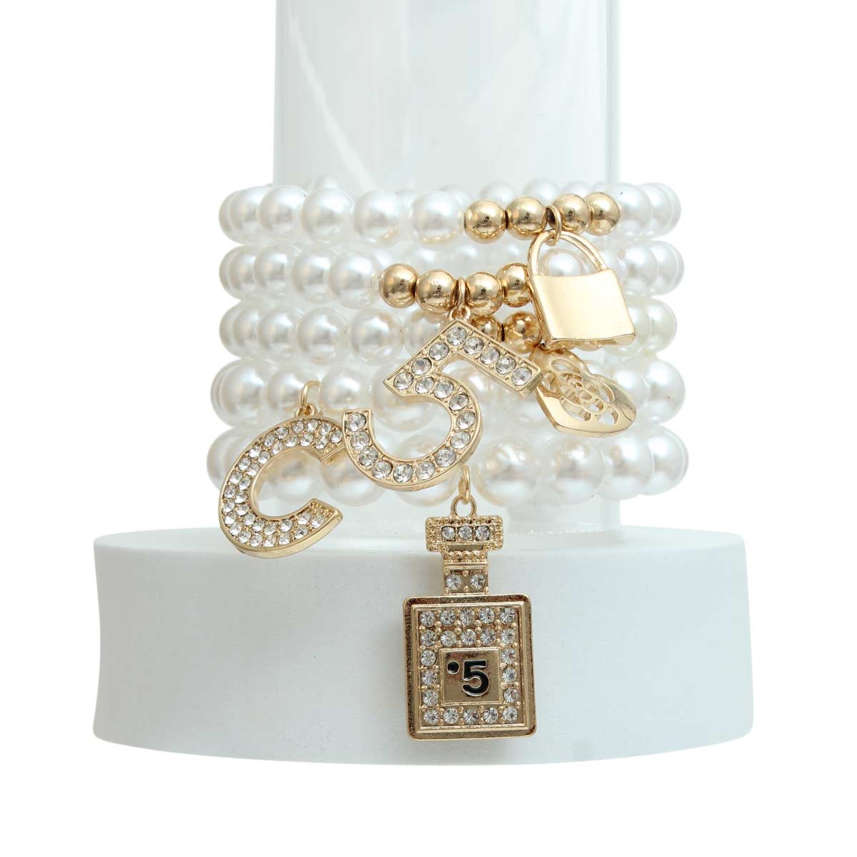 White Pearl Boutique Charm Bracelets