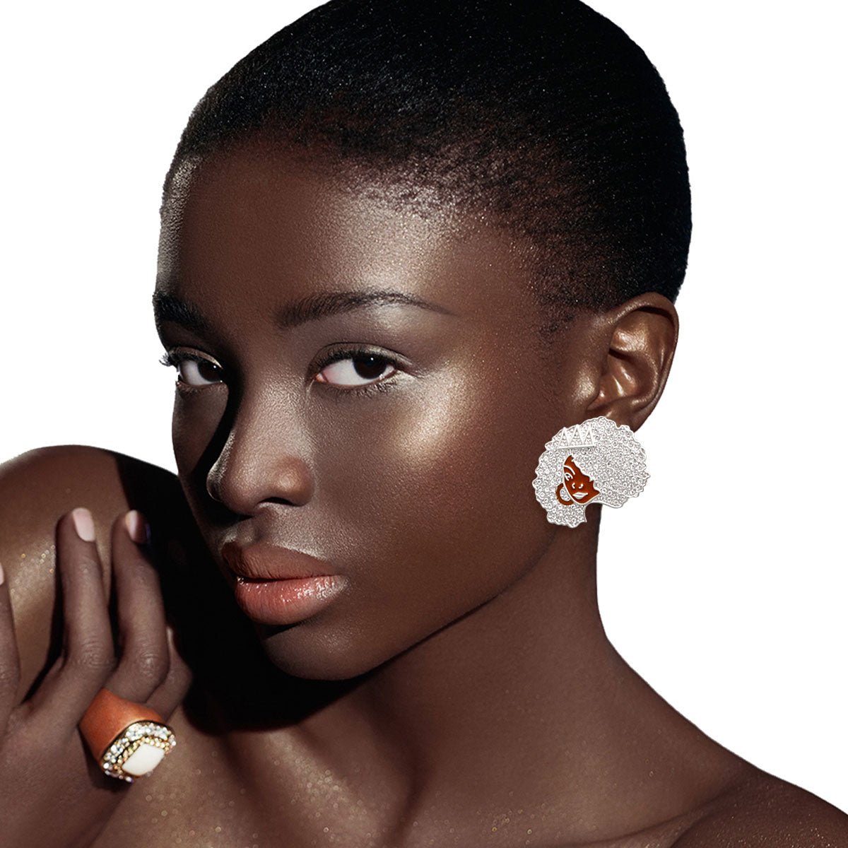 Beautiful black girl with big earrings Stock Photo by ©Svetography 156515520