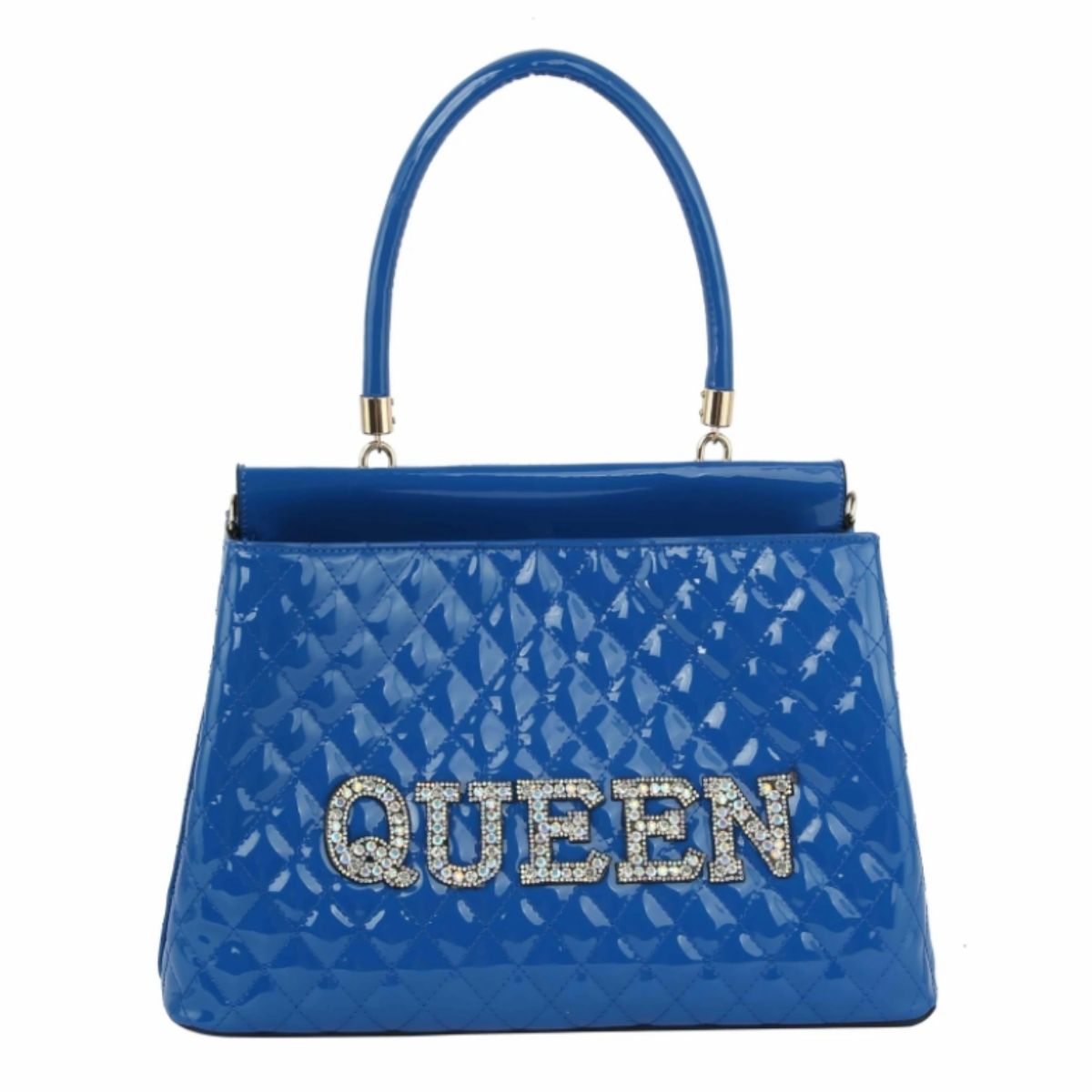 Blue Quilted Queen Tote Handbag