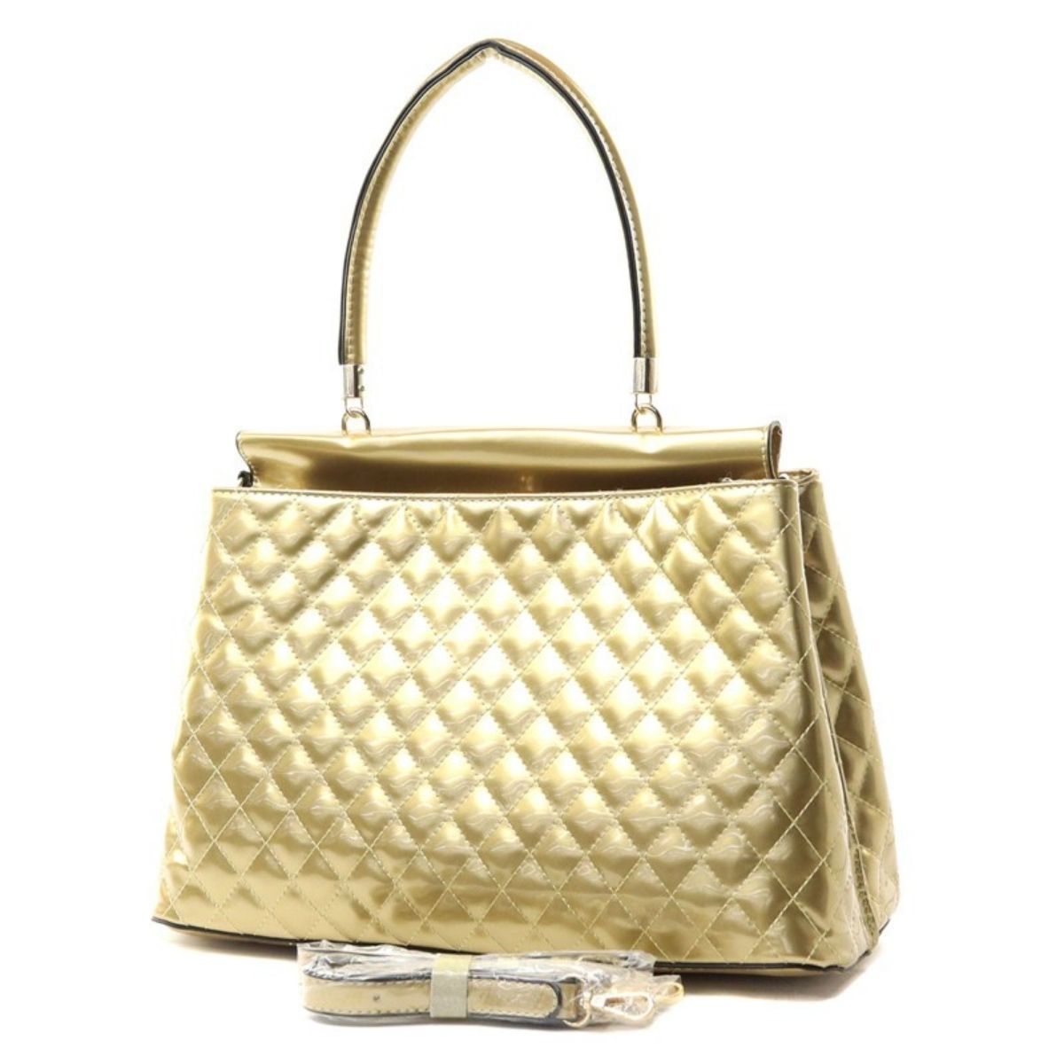 Gold Quilted Queen Tote Handbag