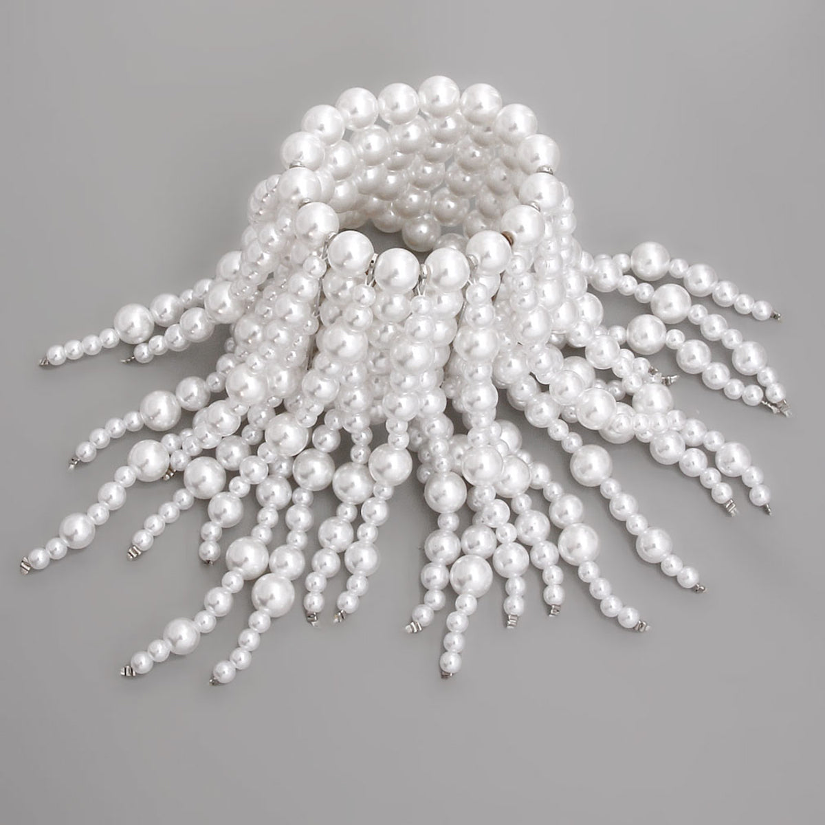 White Dripping Pearl Fringe Bracelet
