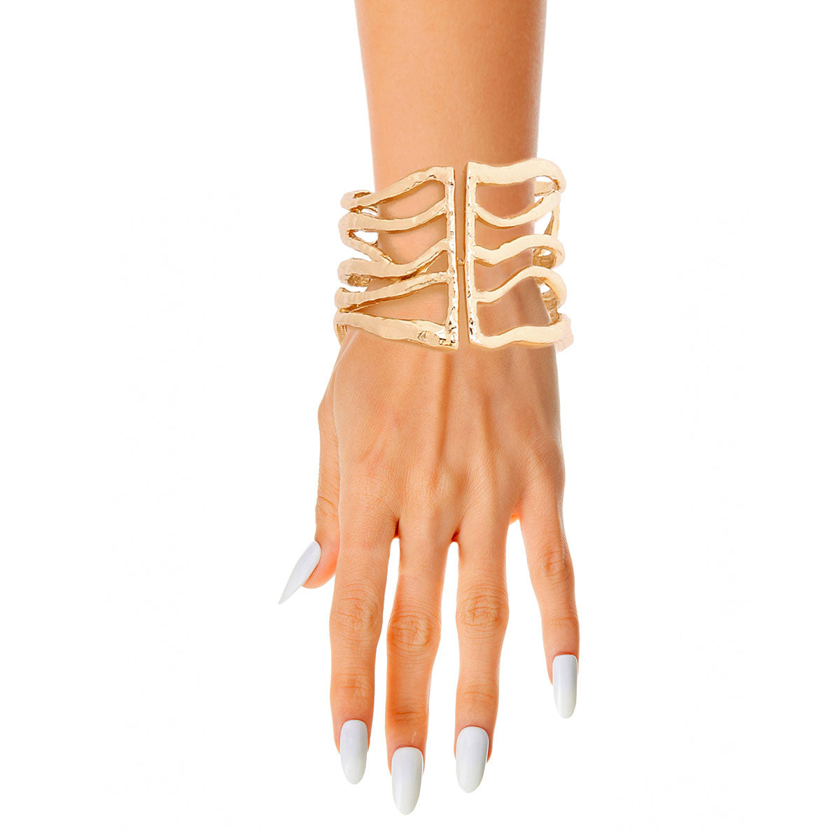 Gold Textured Cut Out Metal Cuff