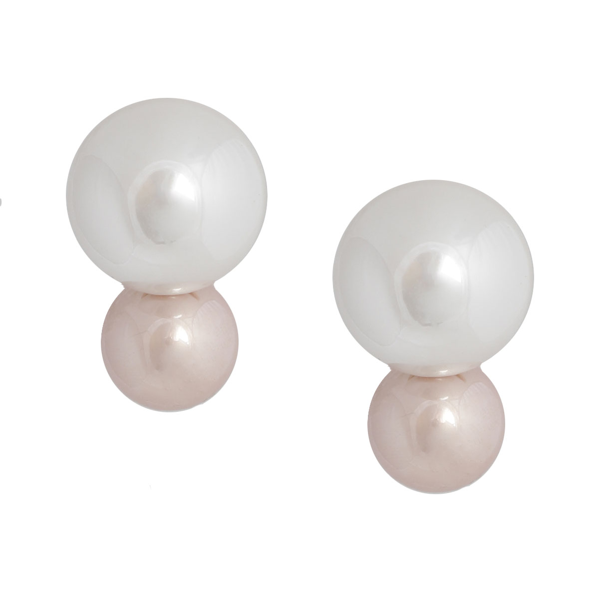 Pink and Cream Pearl Dome Studs