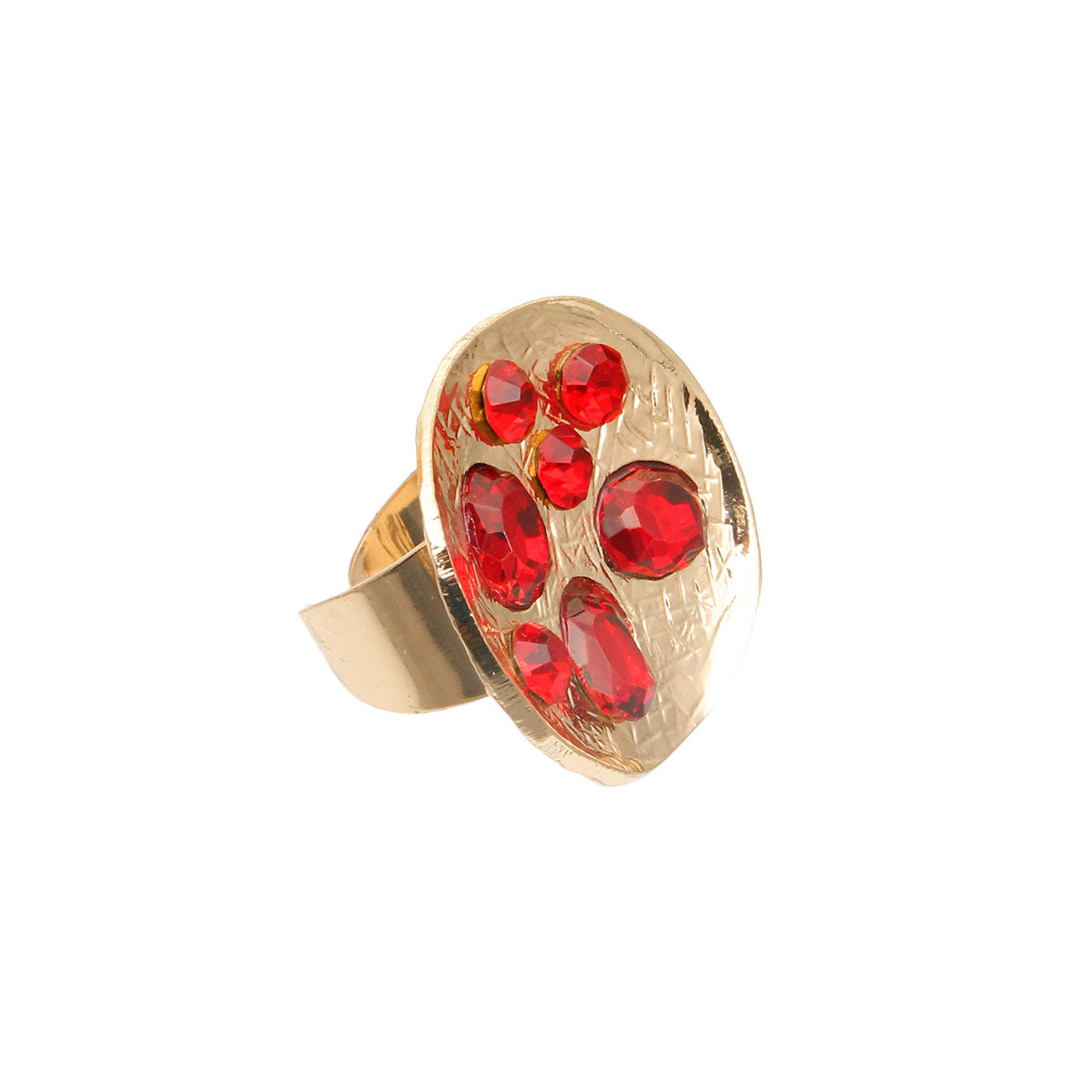 Red Oval Crystal Ring