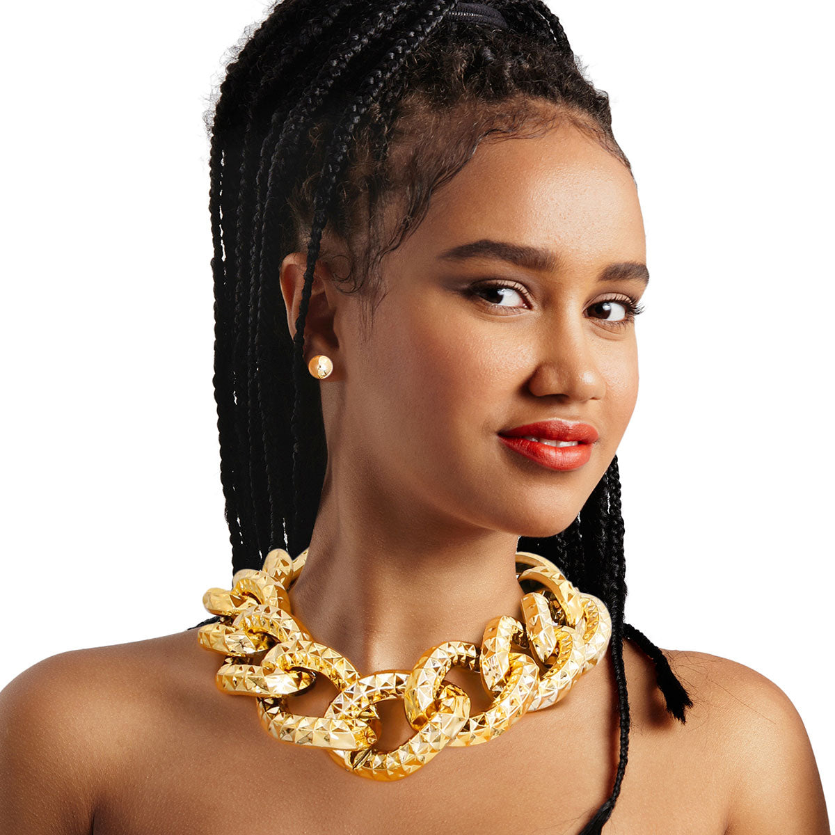 Gold Chunky Lightweight Geometric Necklace