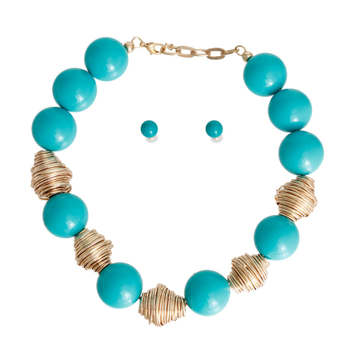 Heavy Teal Tribal Bead Set