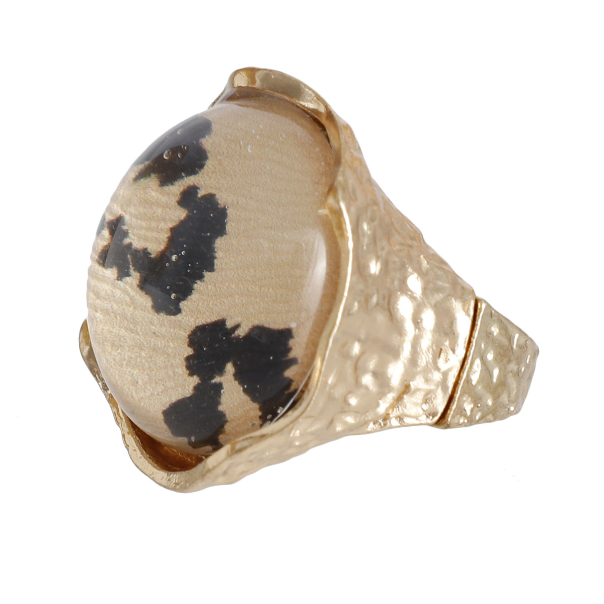 Round Leopard Cocktail Ring
