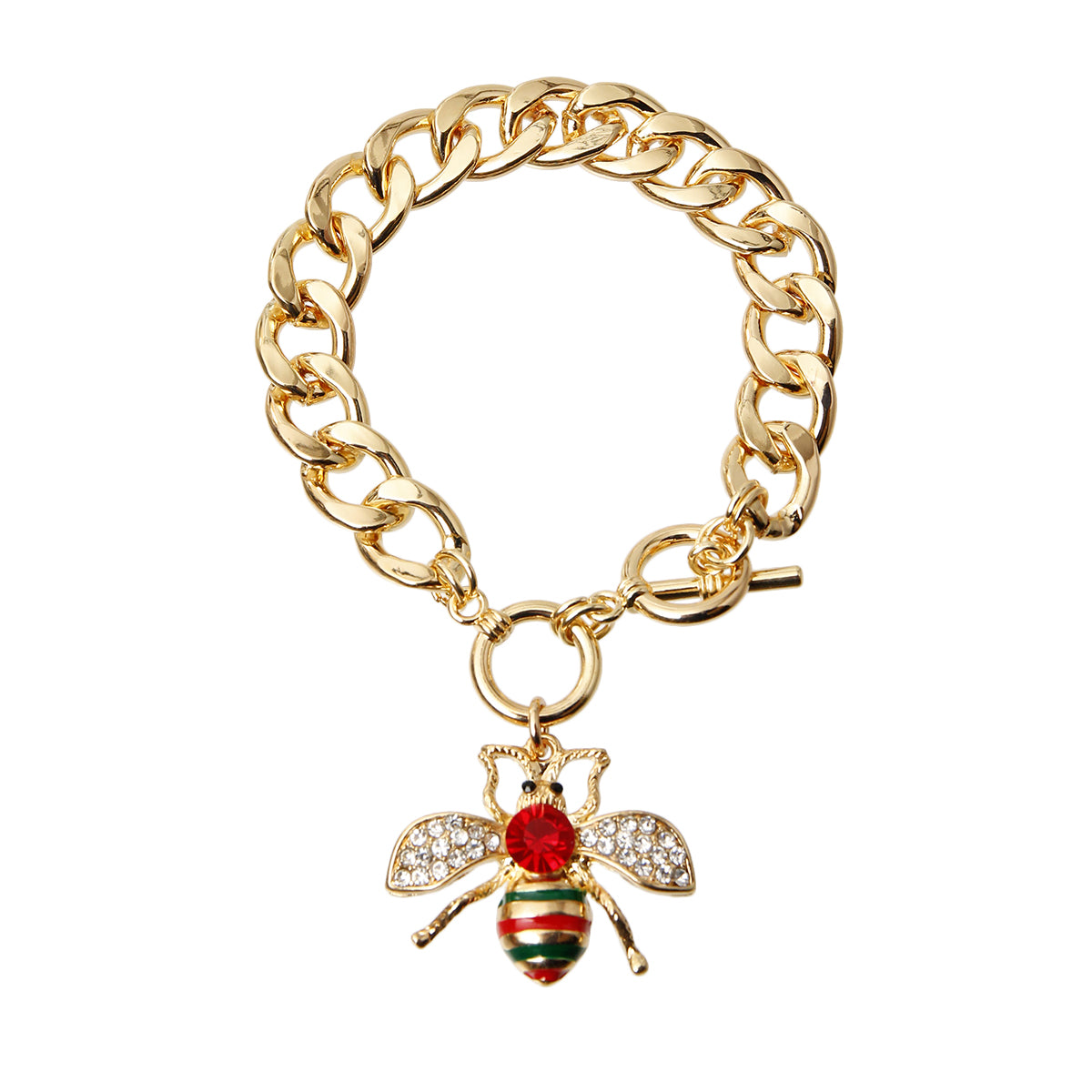 Rhinestone Bee Toggle Bracelet