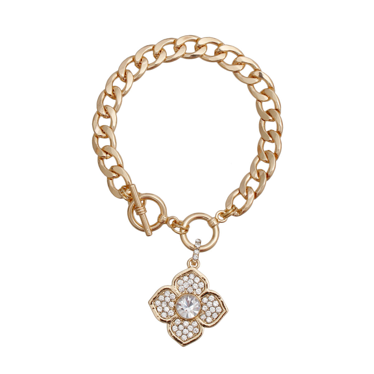 Gold Luxury French Designer Flower Bracelet