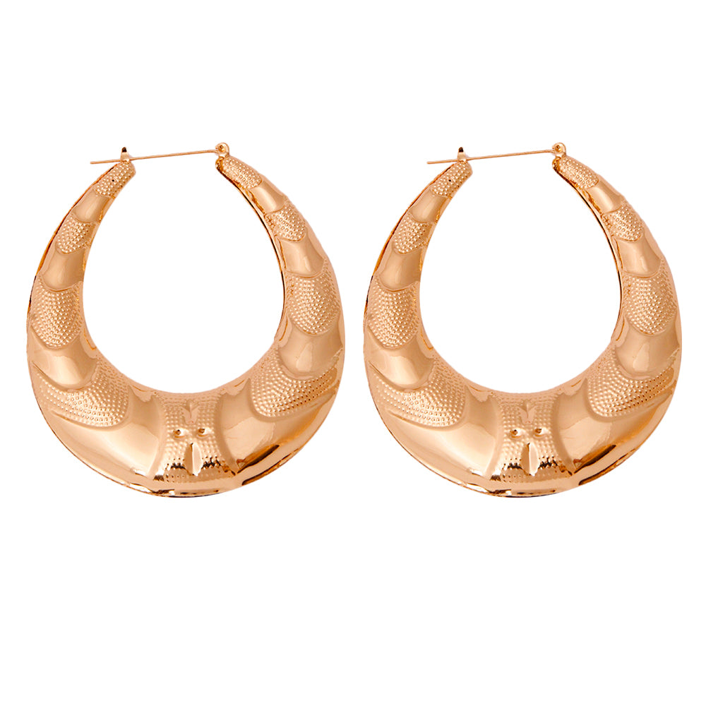 Large Gold Teardrop Bamboo Earrings