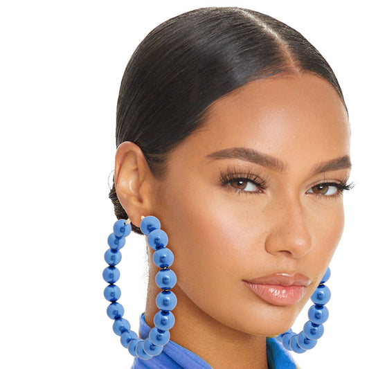 Blue Pearl Hoops