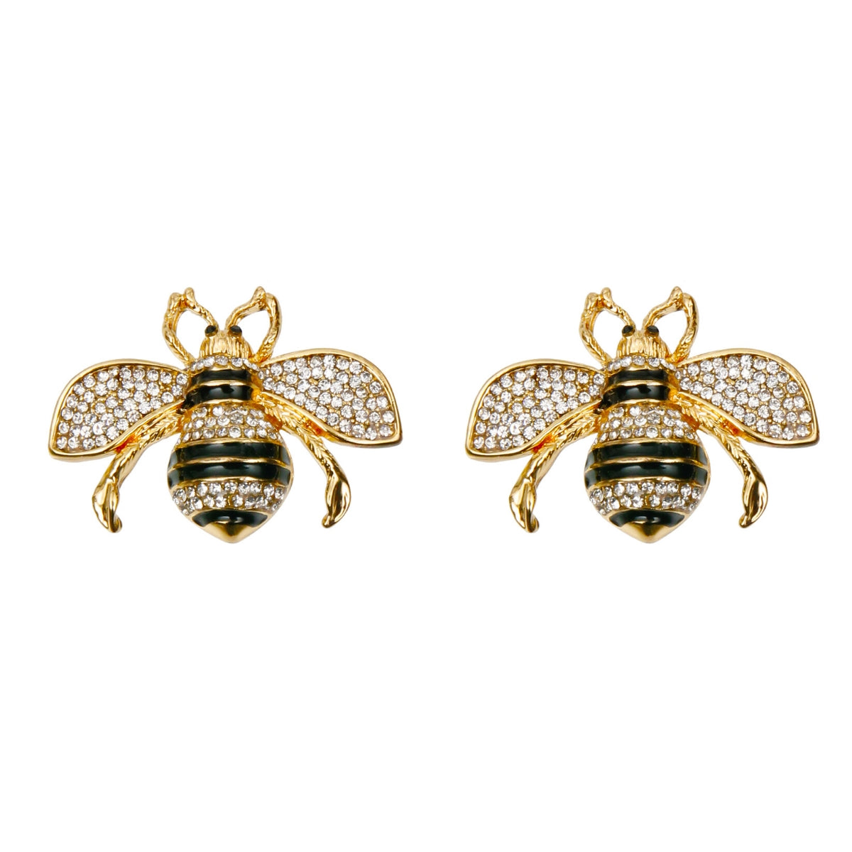 Designer Style Rhinestone Bee Stud Earrings
