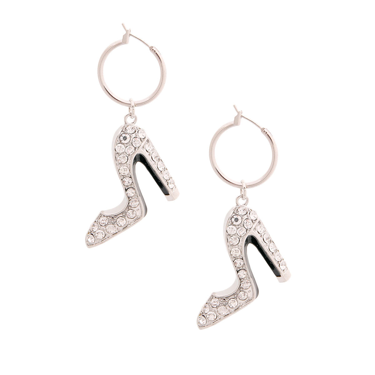 Bling Boutique High Heel Silver Hoops
