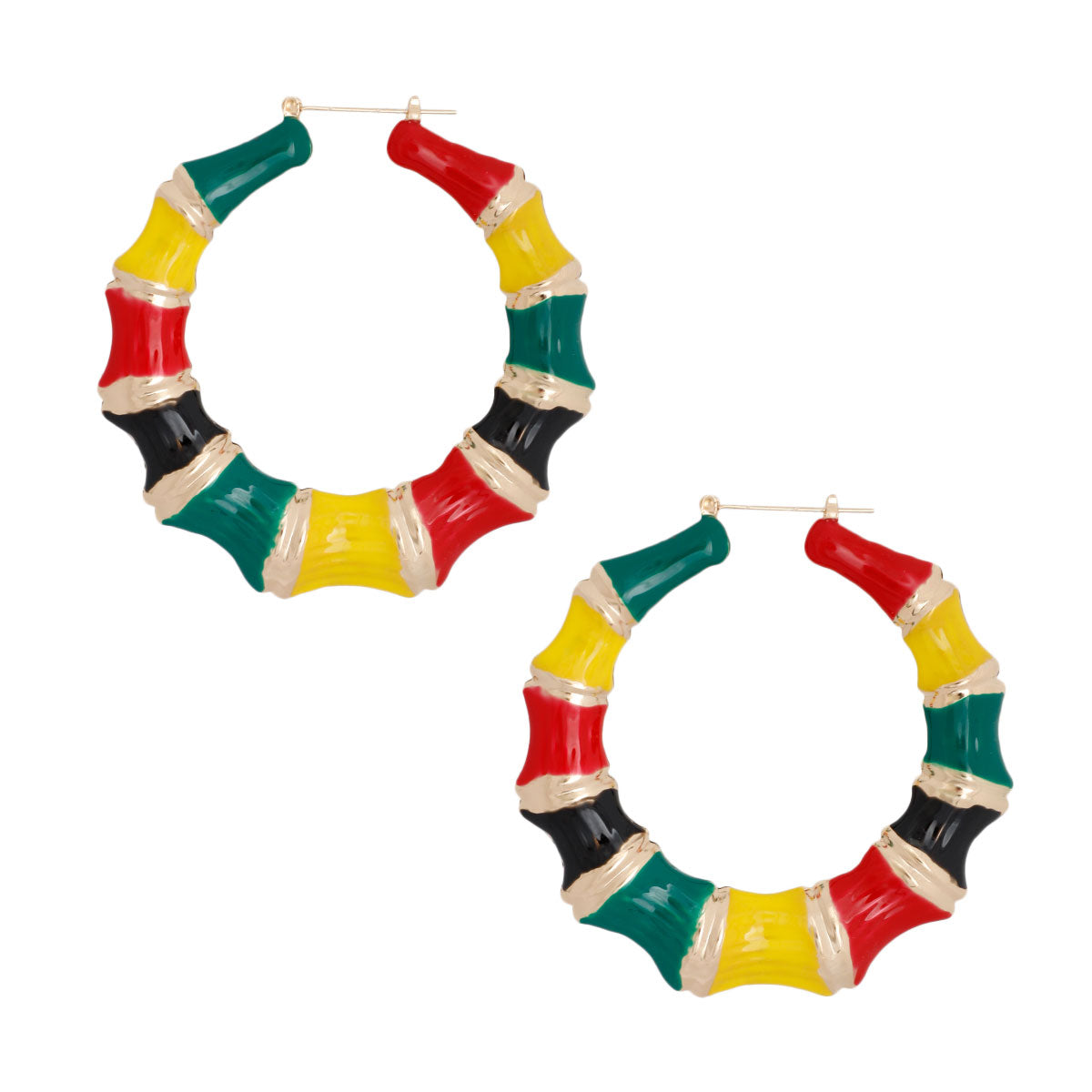 African Flag Color Bamboo Hoops