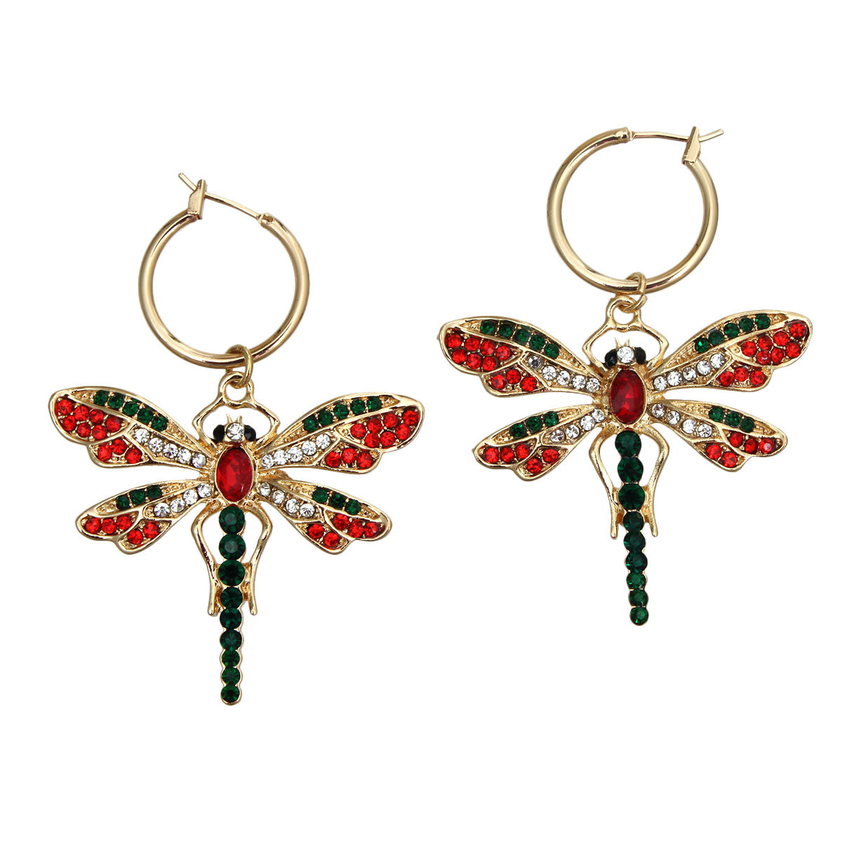 Red and Green Dragonfly Baby Hoops
