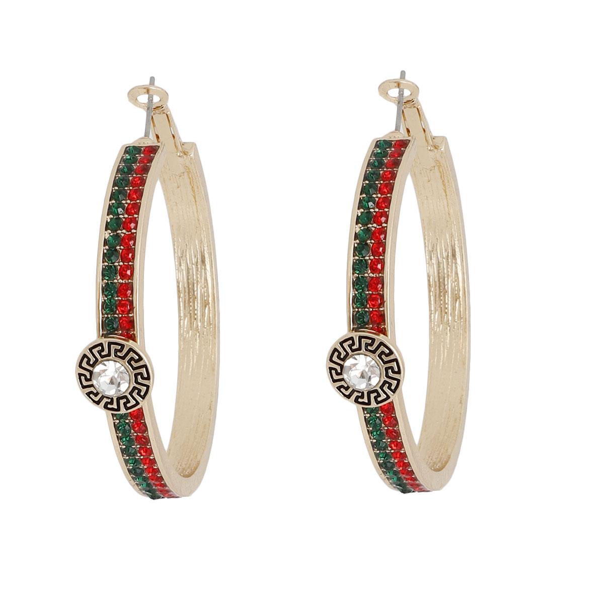 Designer Accent Red Green Hoops