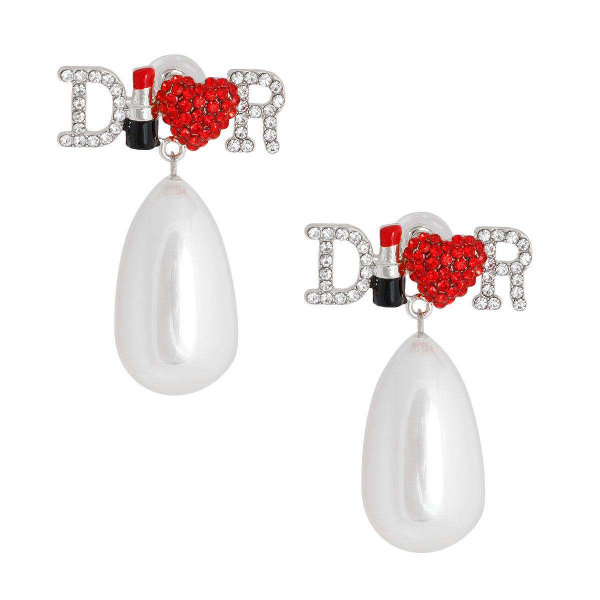 Designer White Pearl Dangle Earrings
