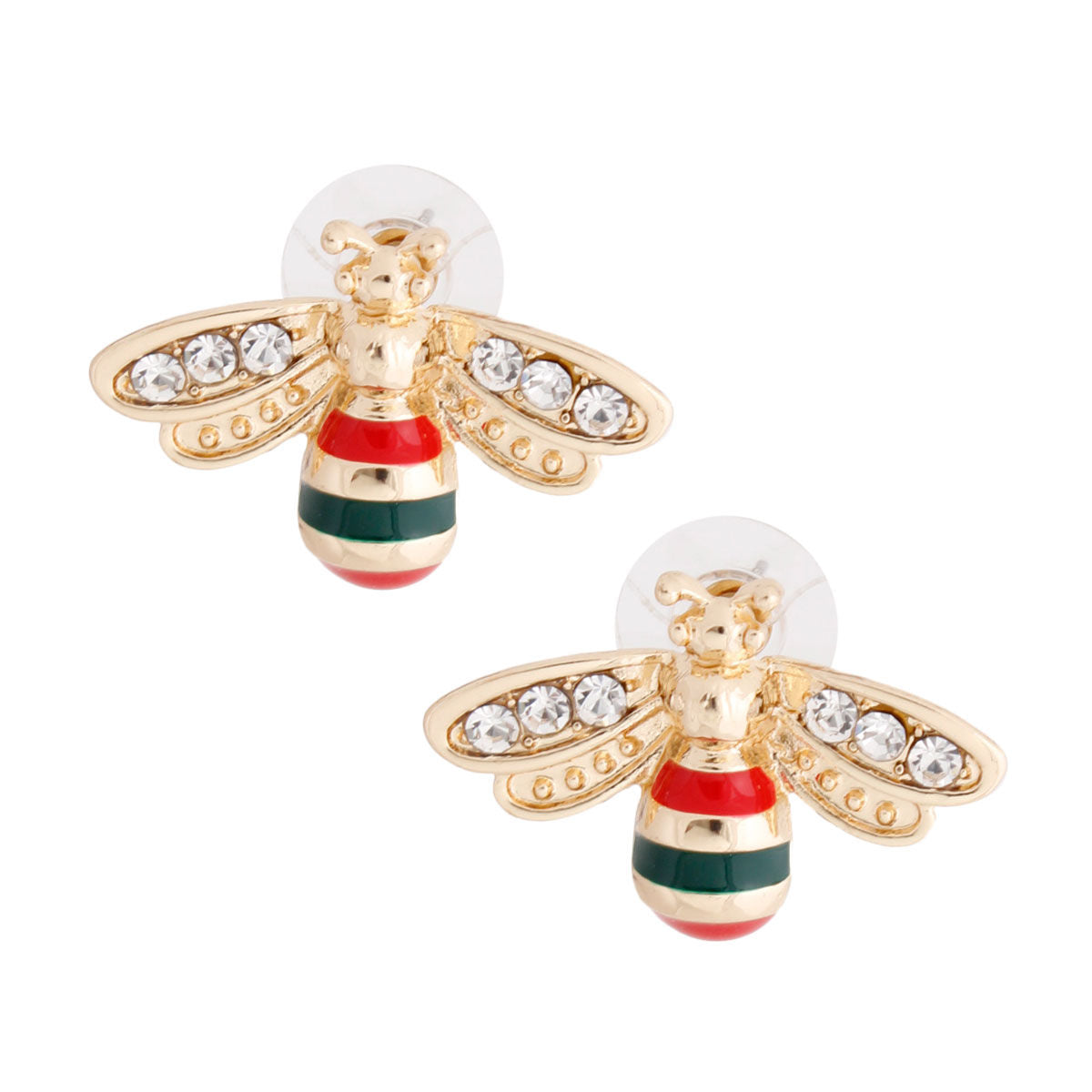 Striped Bee Gold Studs
