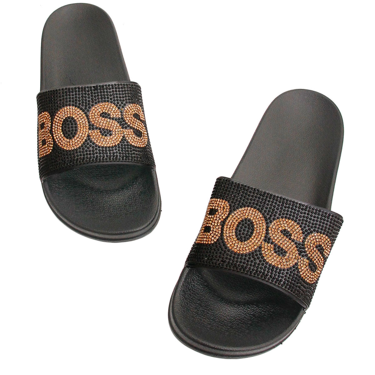 Size 11 BOSS Black Slides