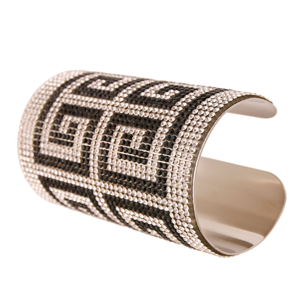 Versace Style Silver and Black Cuff