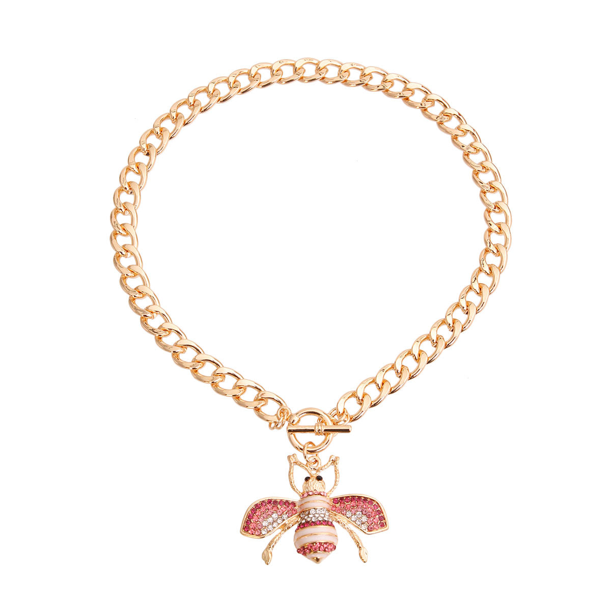 Pink Bee Toggle Necklace