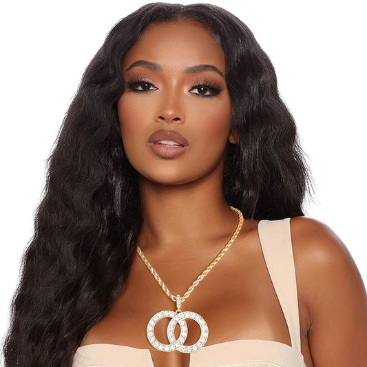 Gold Rope Chain Clear Designer Necklace