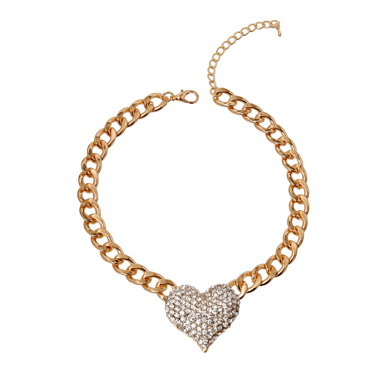 Rhinestone Heart Necklace