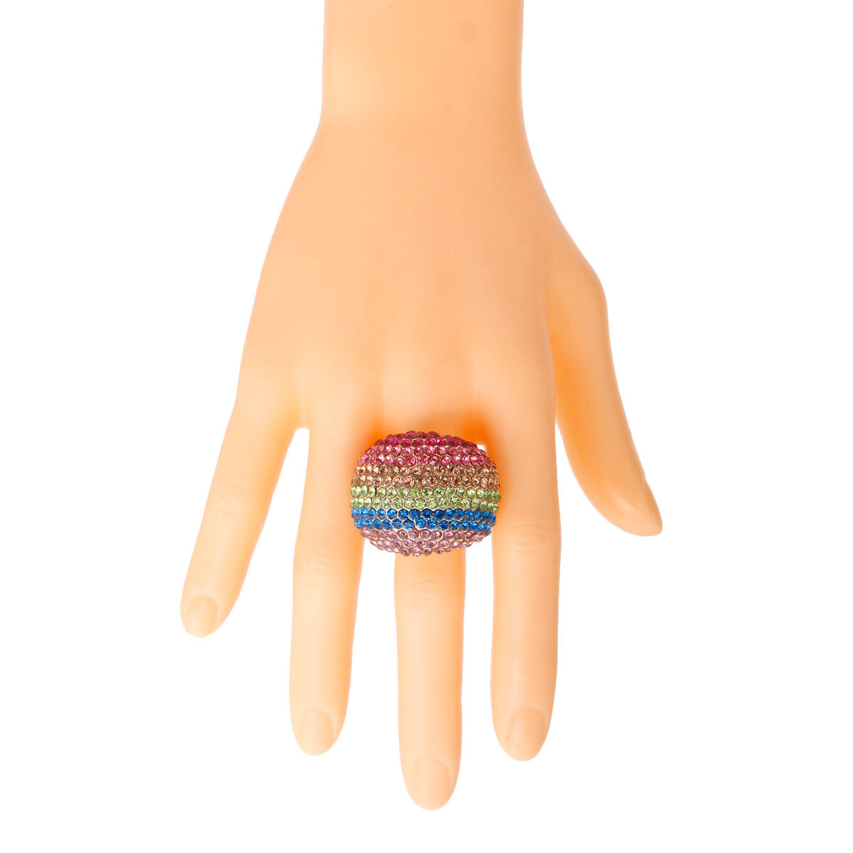 Rainbow and Gold Dome Ring