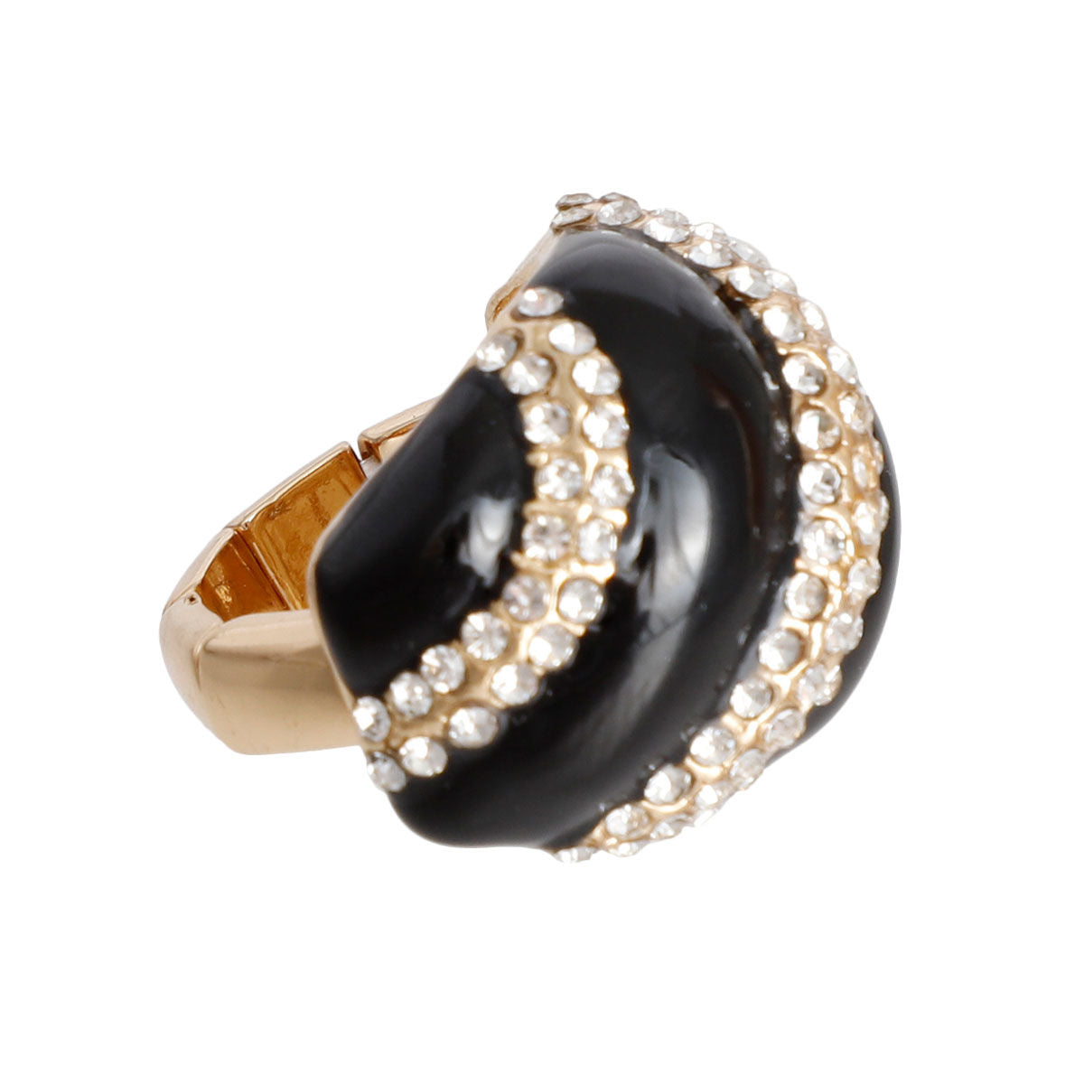 Black and Gold Dome Cocktail Ring