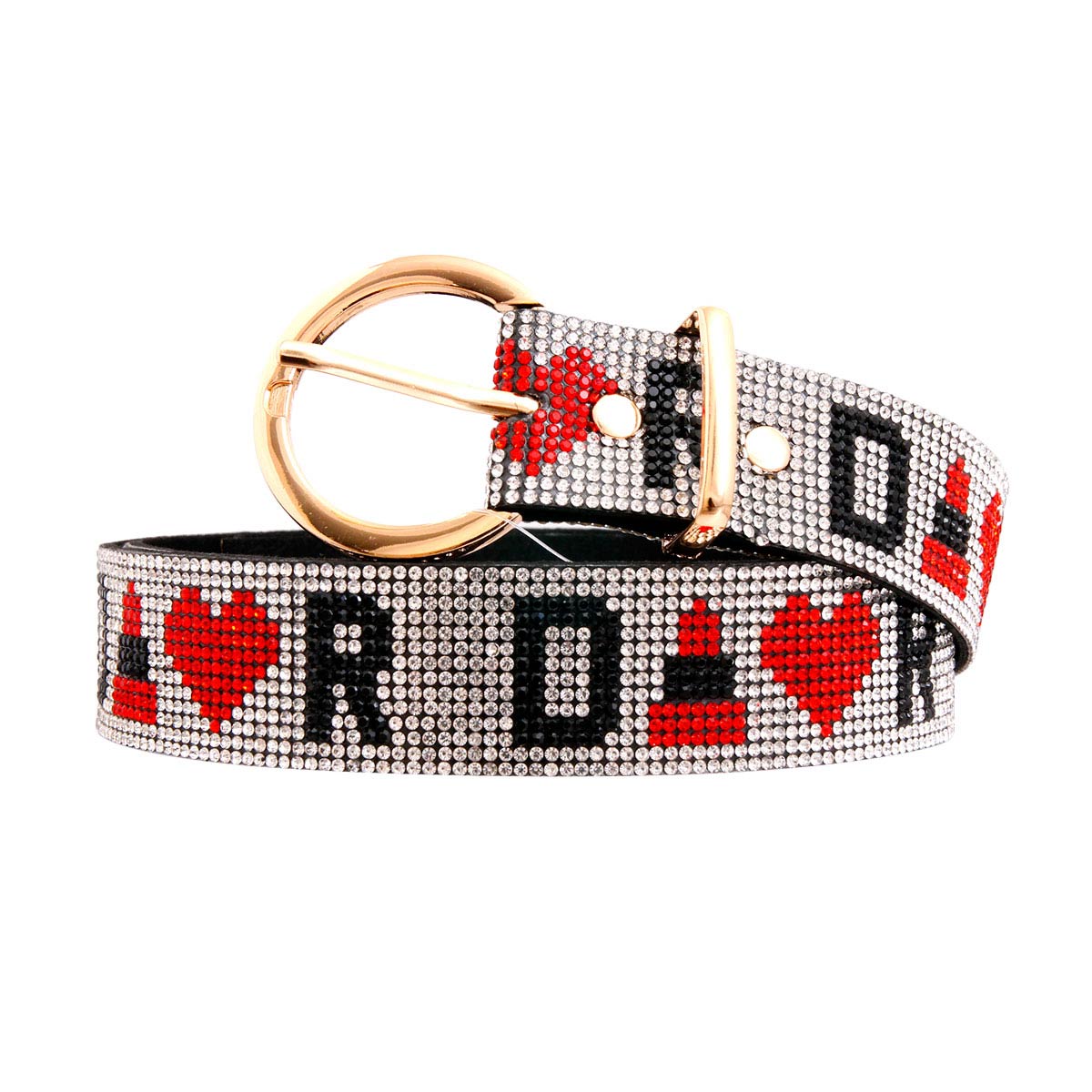 Designer Inspired Red Rhinestone Belt