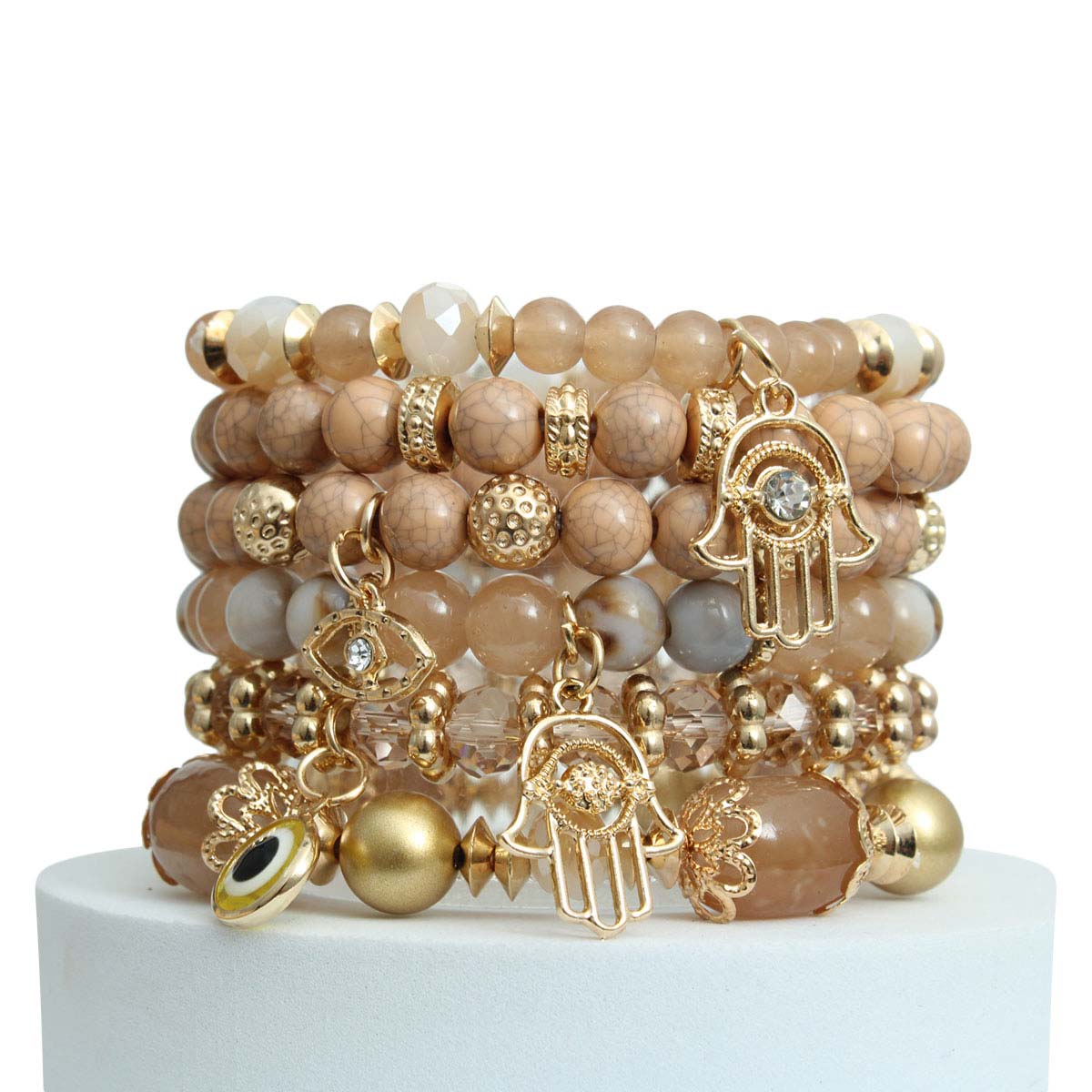 Light Brown Hamsa Charm Bracelets