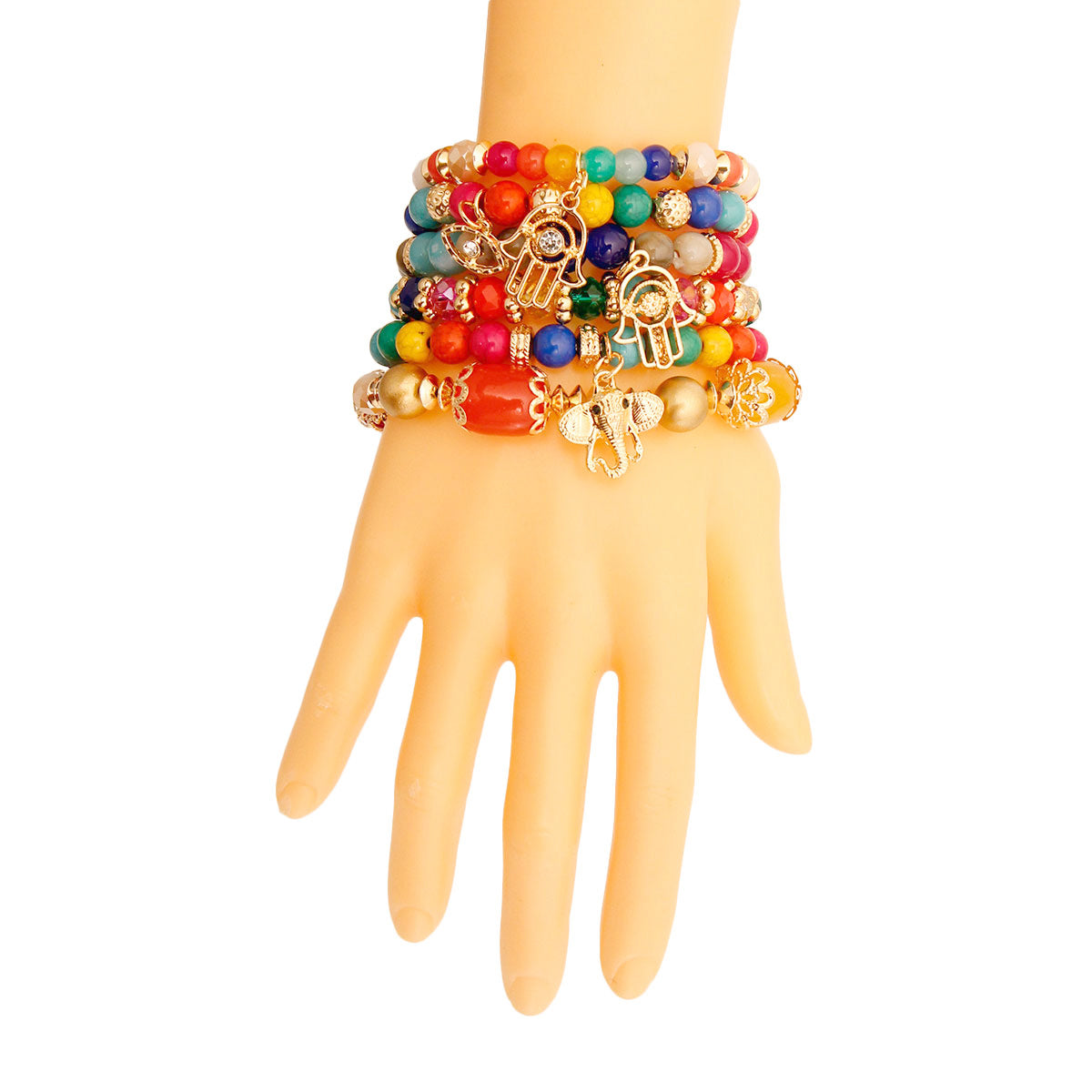 Bold Color Hamsa Charm Bracelets