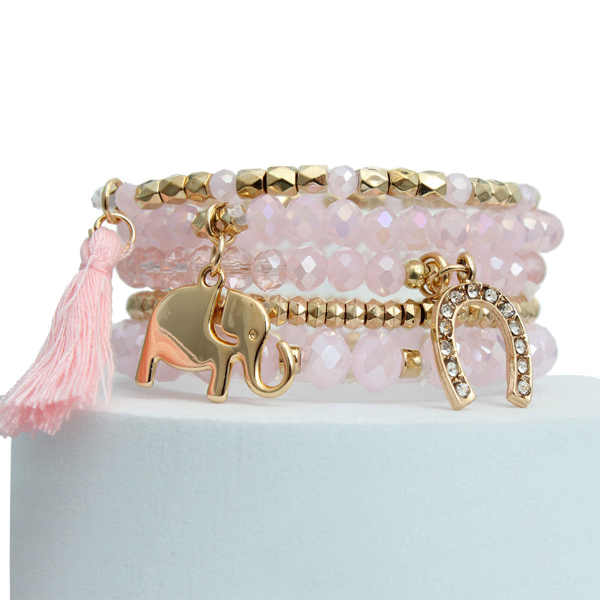 Light Pink Elephant Horseshoe Bracelets
