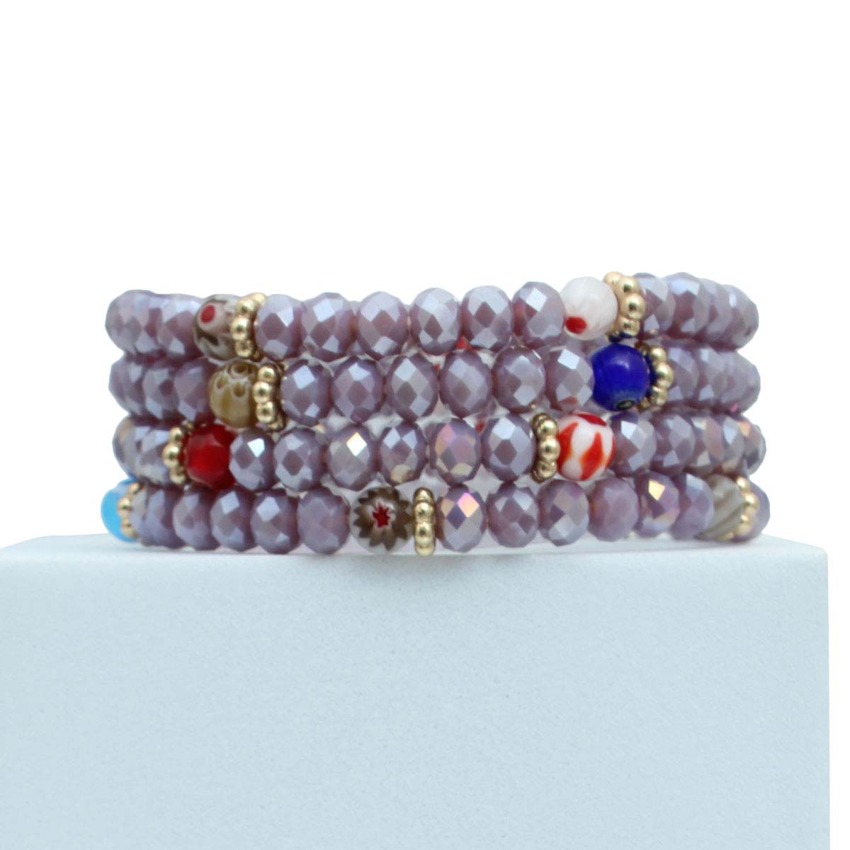 Light Purple Glass Bead Bracelets