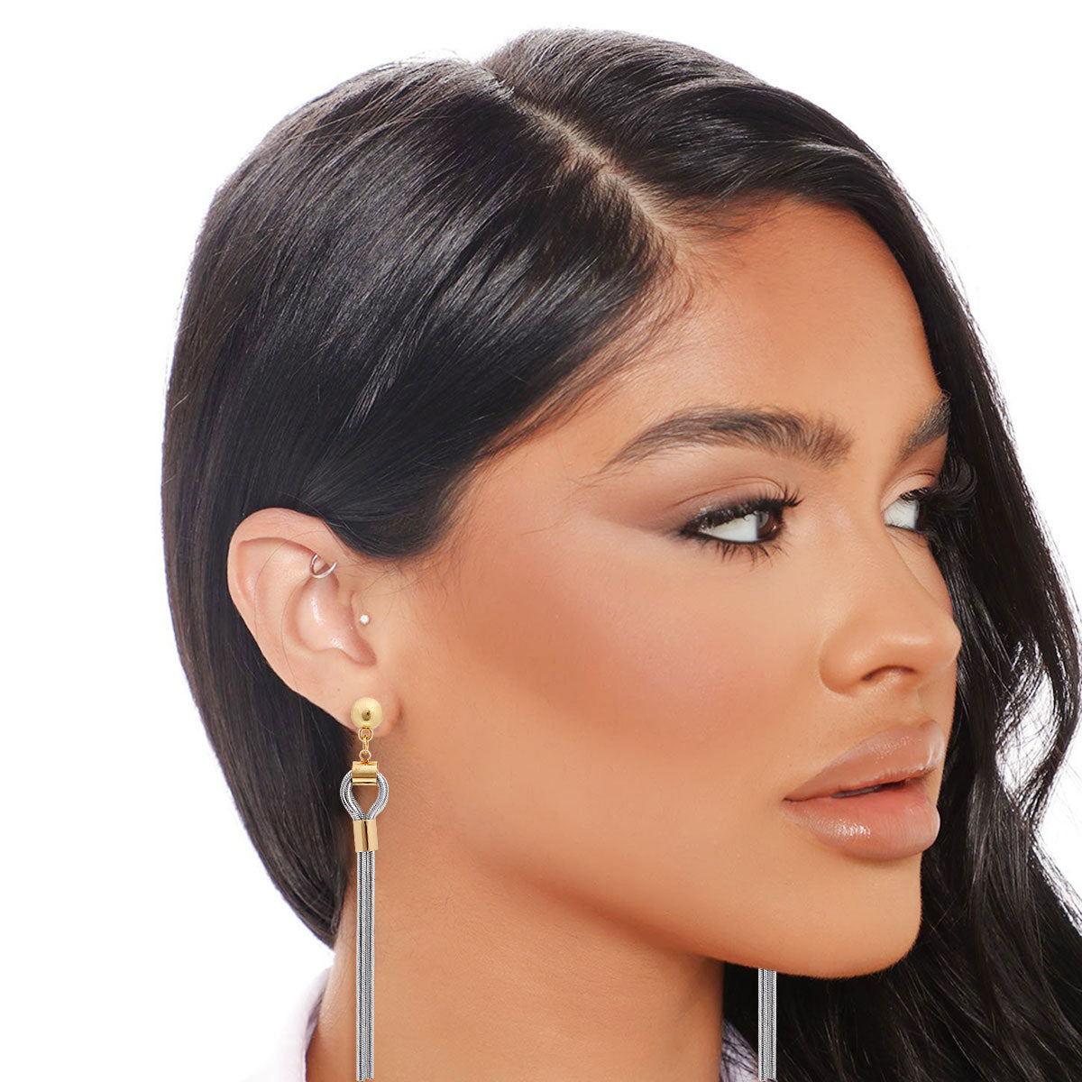 Gold Knotted Chain Tassel Earrings
