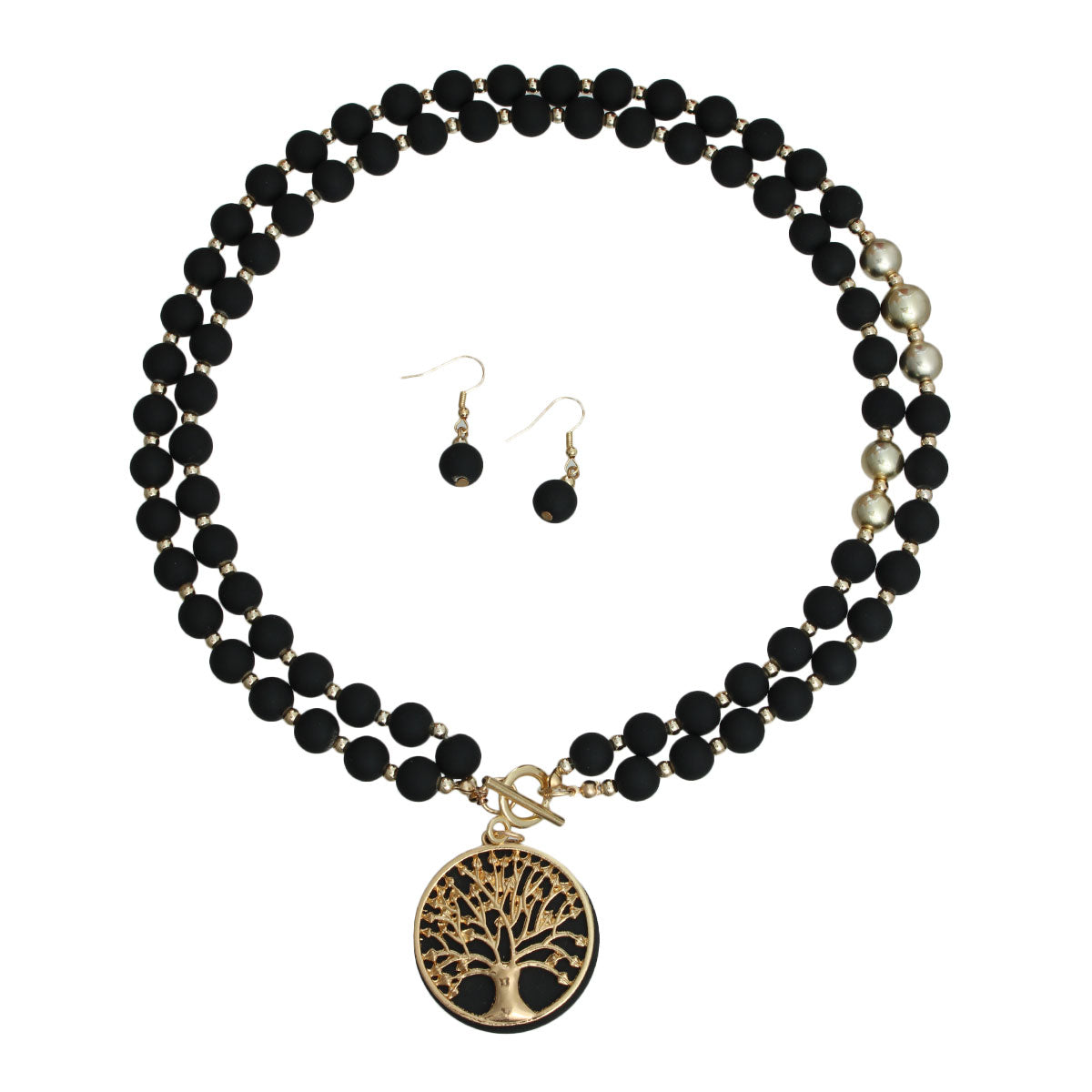 Matte Black Tree of Life Necklace