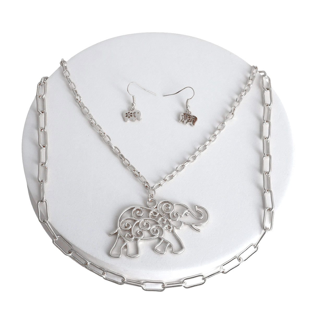 2 Layer Silver Chain Elephant Necklace