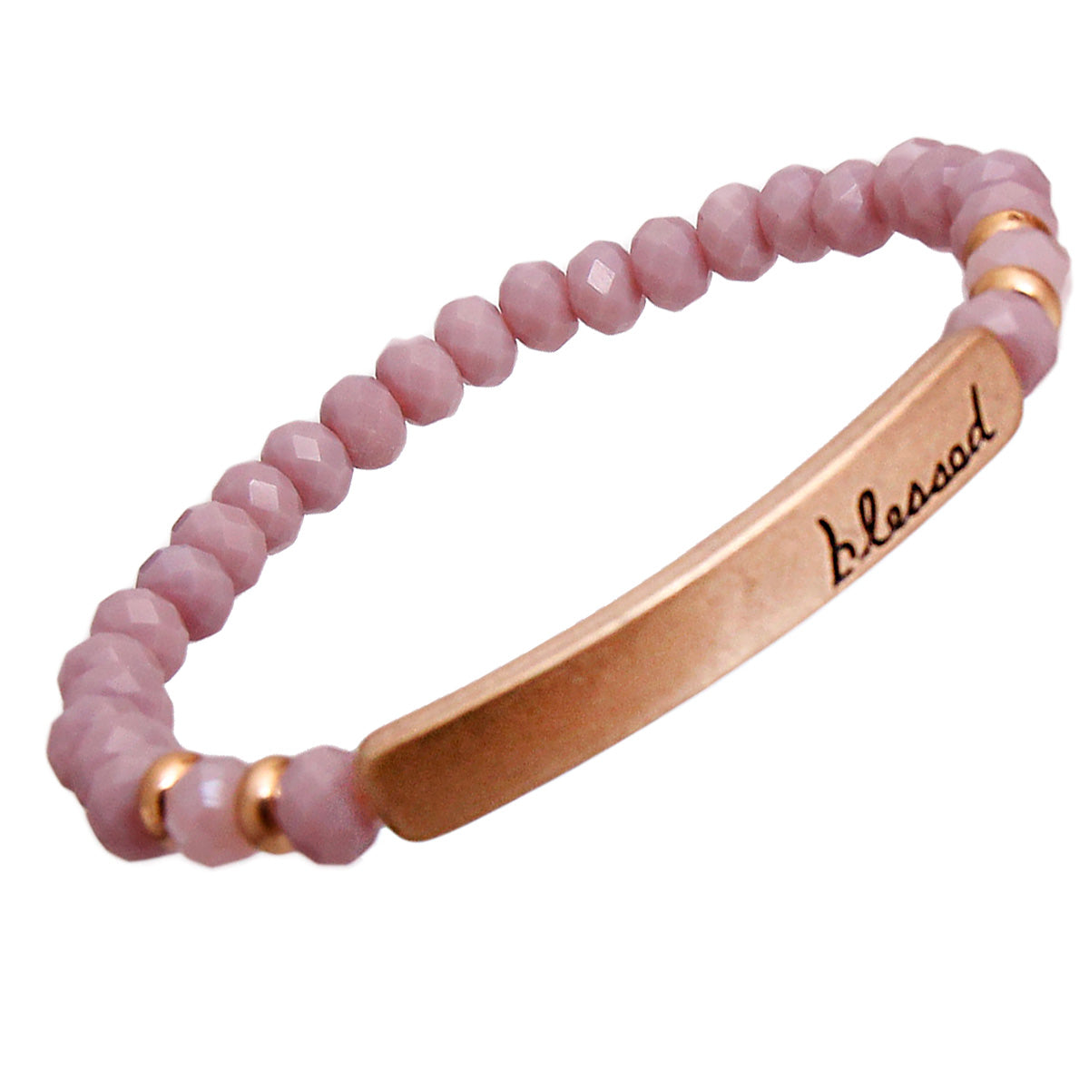 Blessed Lilac Glass Bead Bracelet