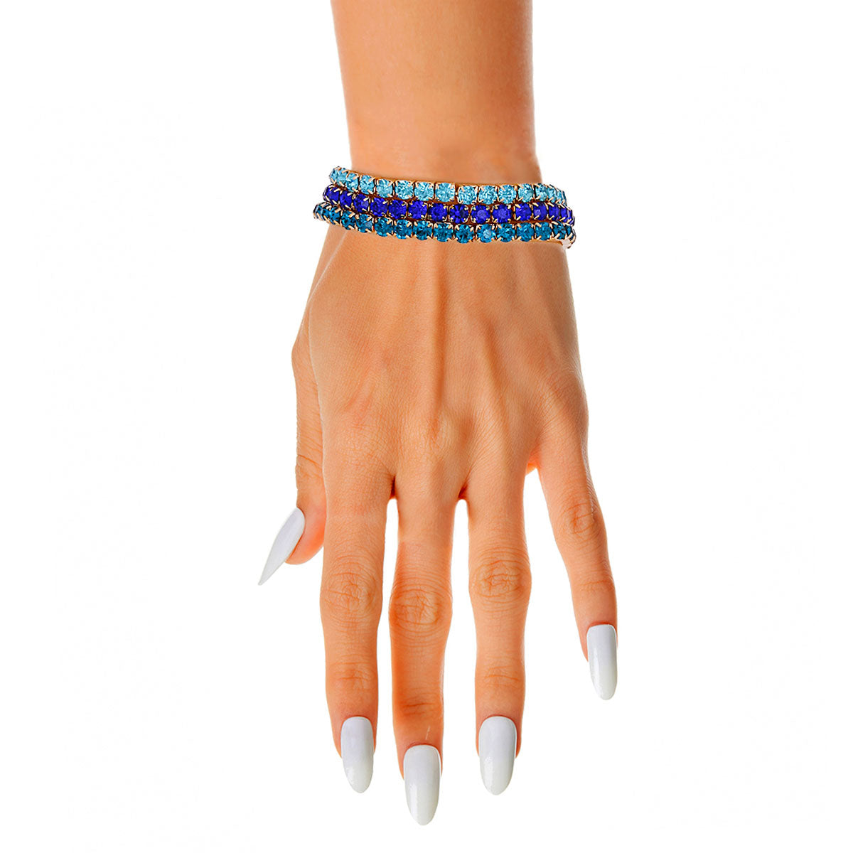 Multi Blue 5mm 3 Strand Bracelets