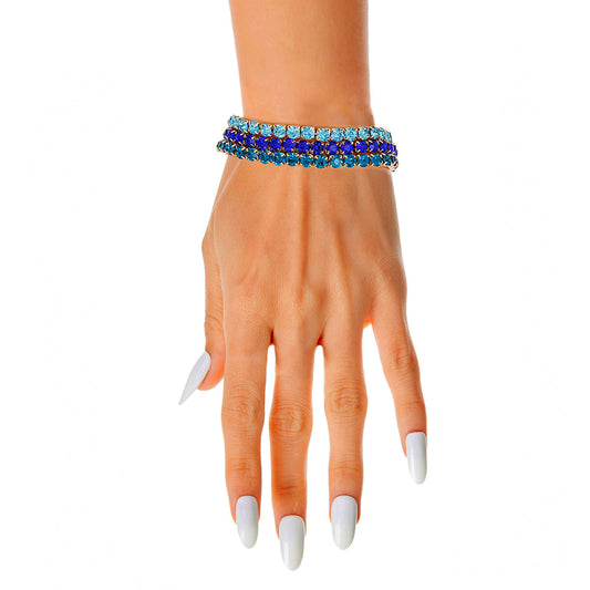 Multi Blue 5mm 3 Strand Bracelets