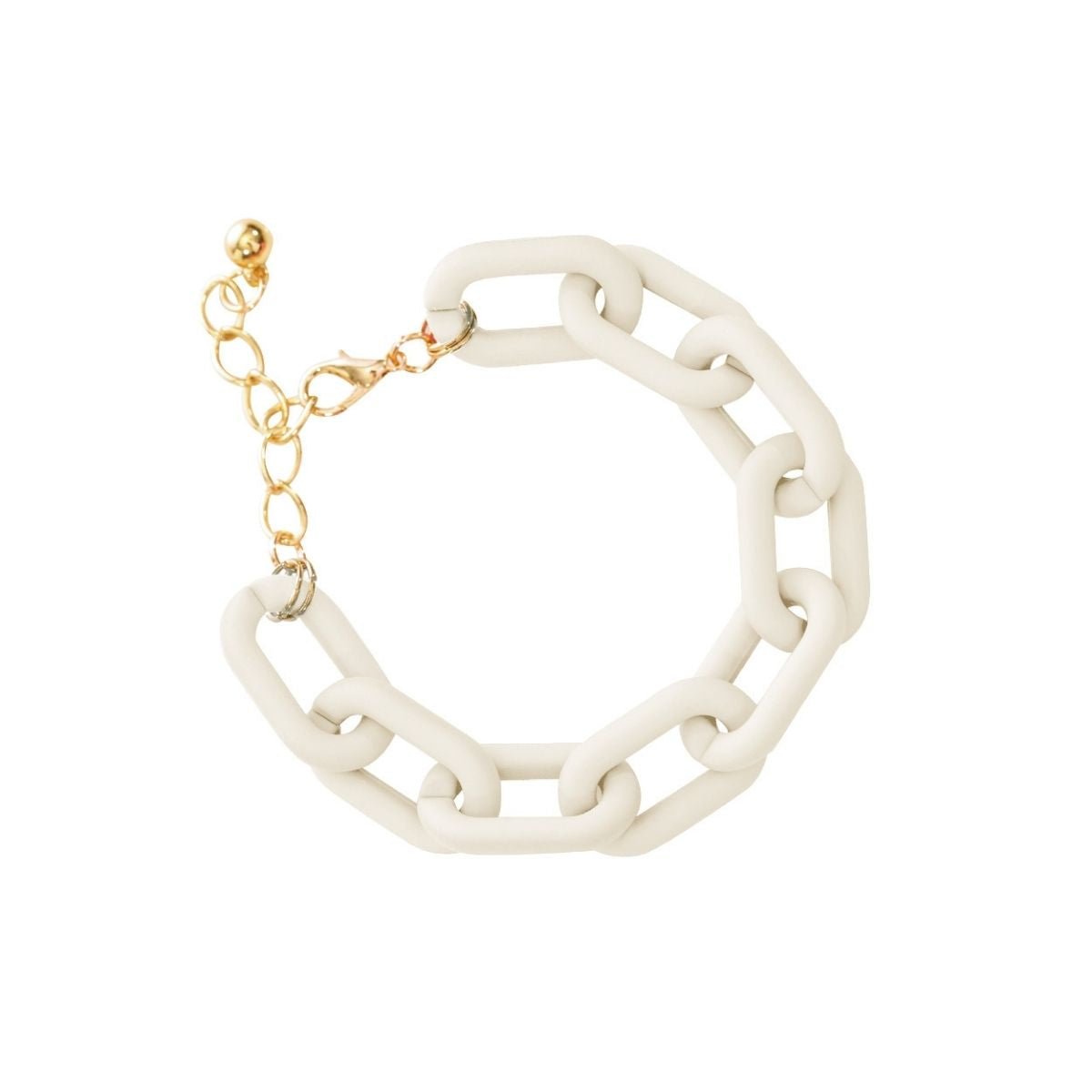 White Rubber Coated Chain Bracelet