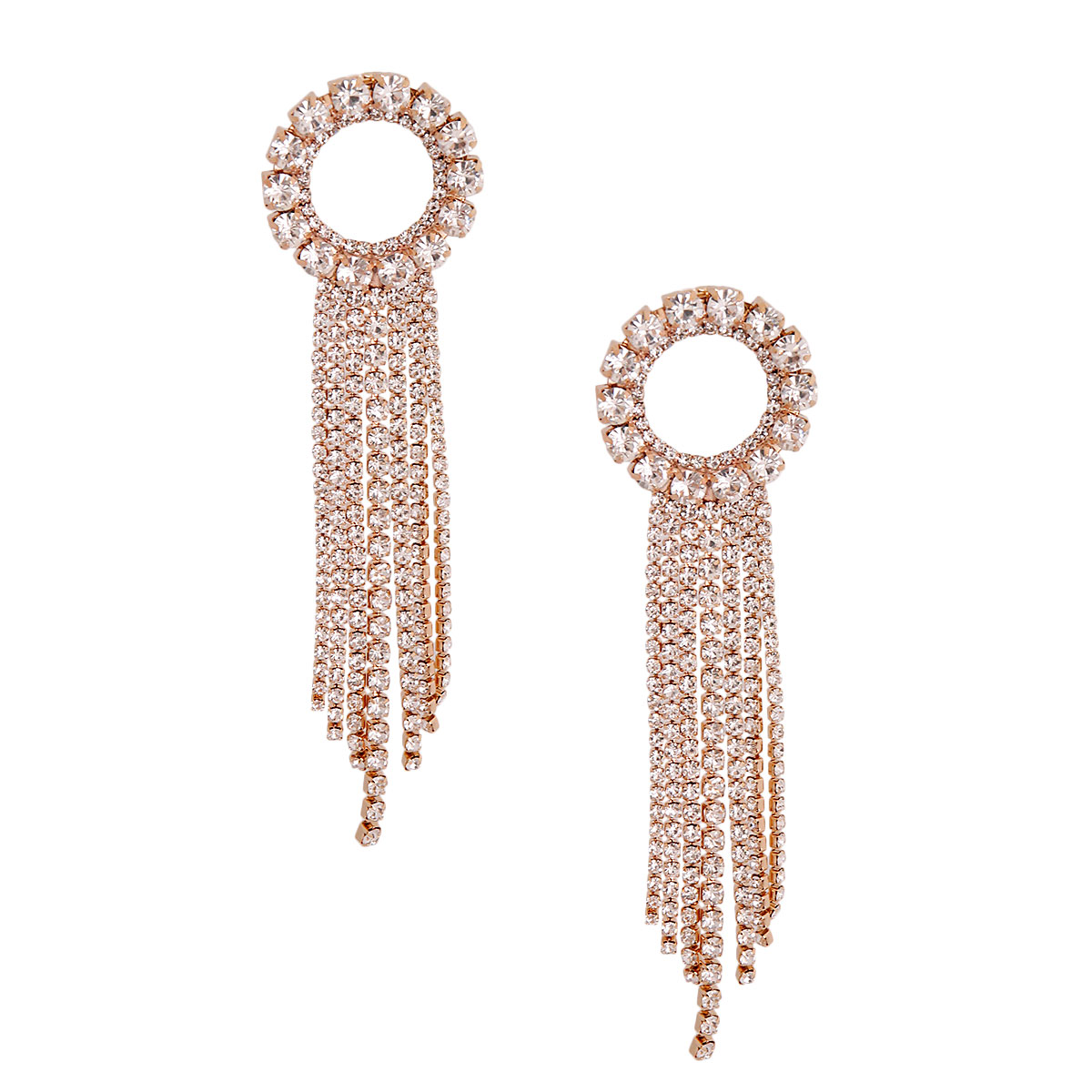 Gold Ring Fringe Earrings