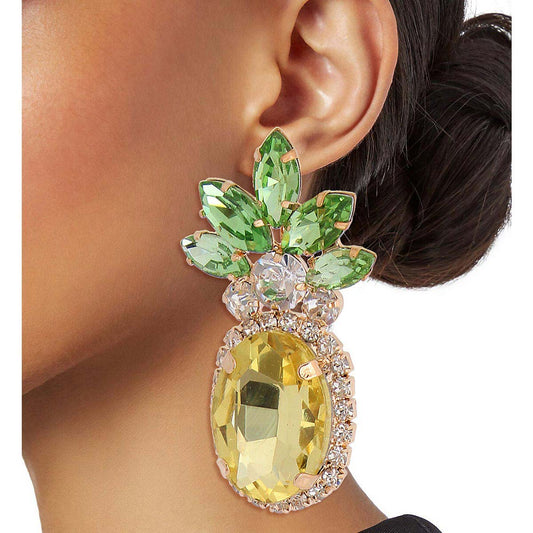 Pineapple Crystal Clip Ons