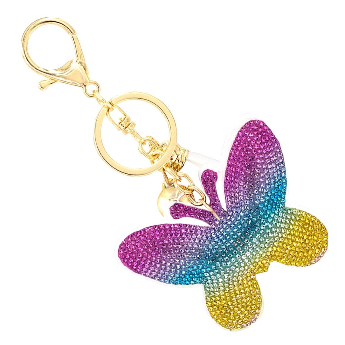 Rainbow Butterfly Keychain Bag Charm