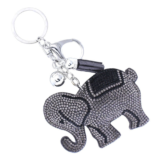 Gray Elephant Keychain Bag Charm