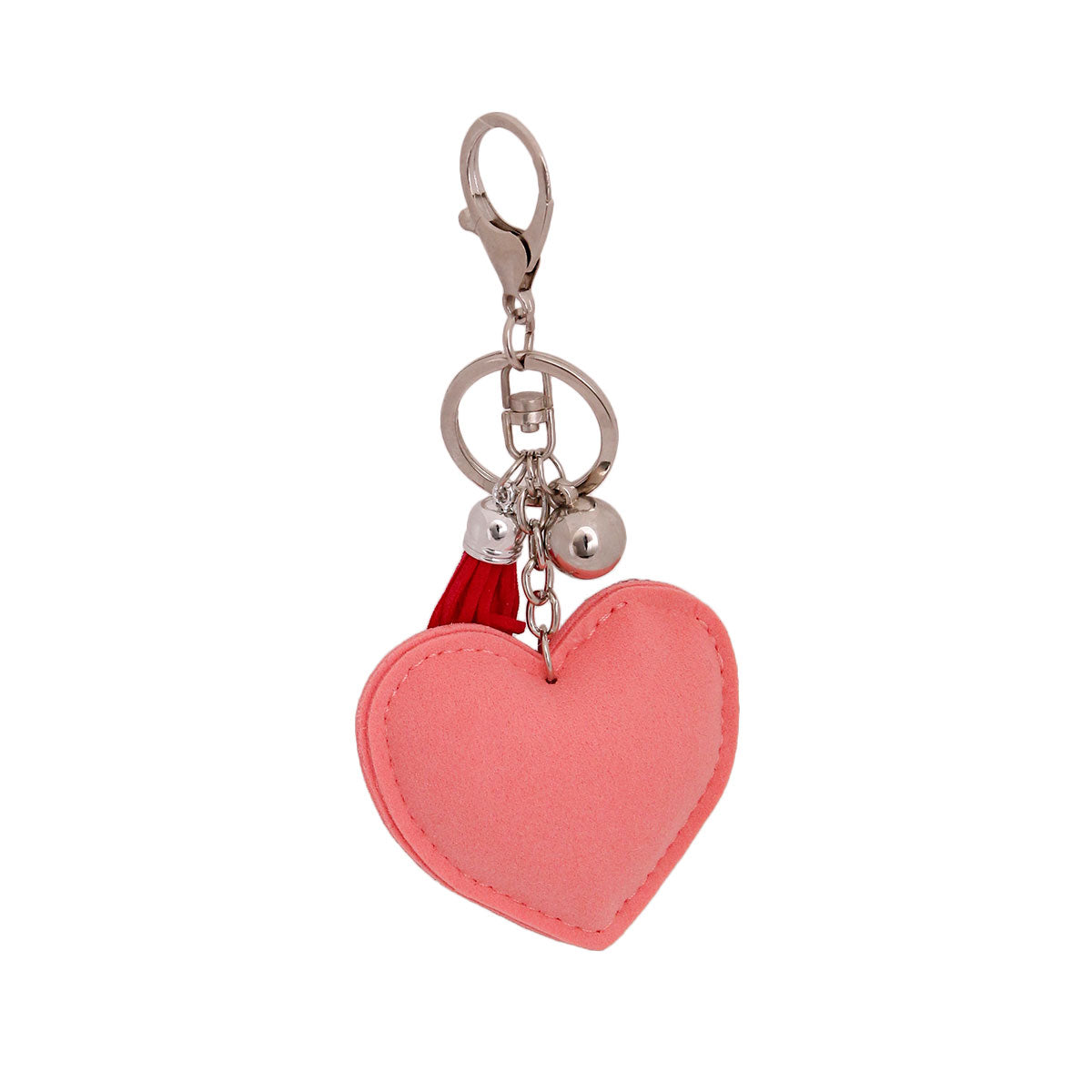 Pink Rhinestone Heart Keychain
