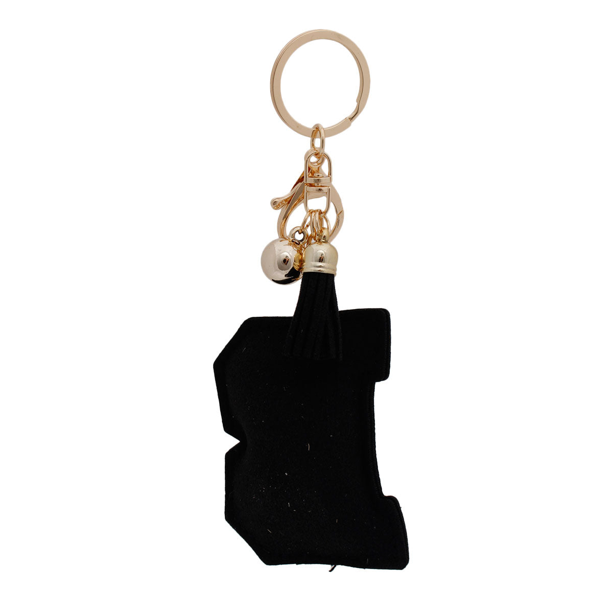 B Black Keychain Bag Charm