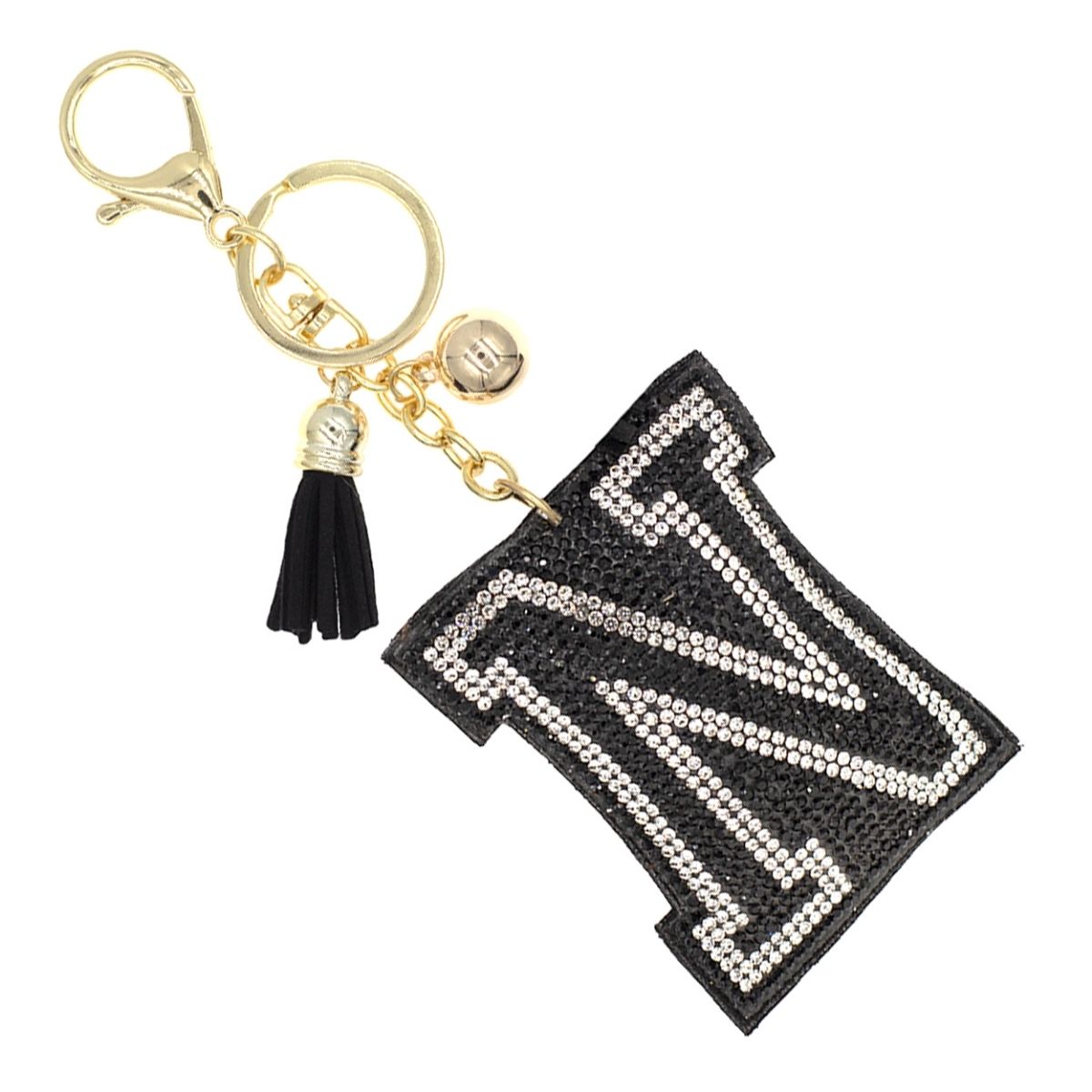 N Black Keychain Bag Charm