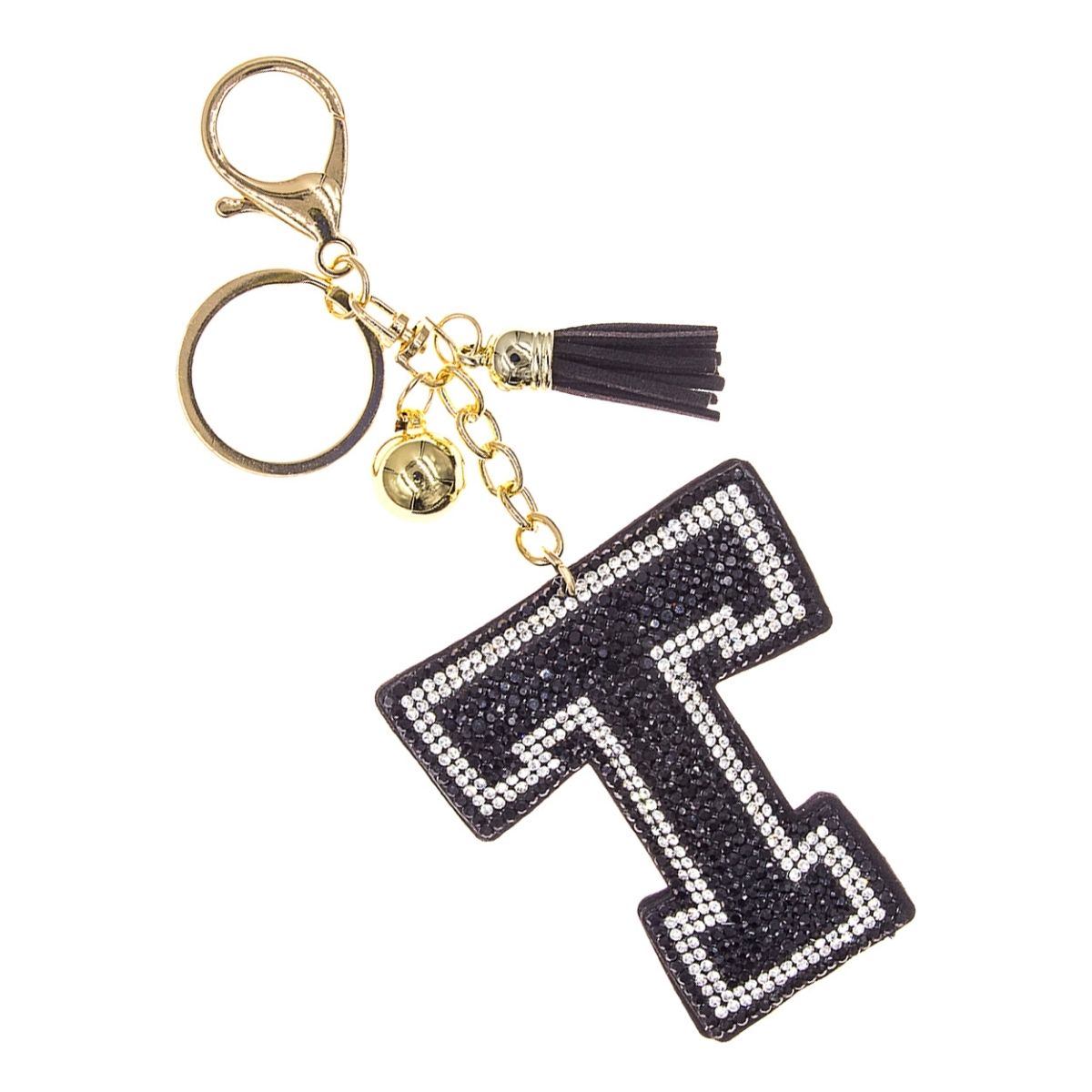 T Black Keychain Bag Charm
